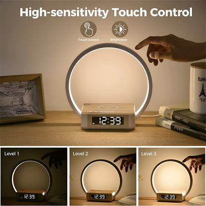 3-in-1 Smart Table Lamp – Light, Charge & Wake Up in One