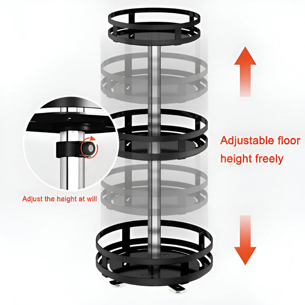 3-Tier Swivel Metal Organizer – Rotating Storage, Zero Clutter