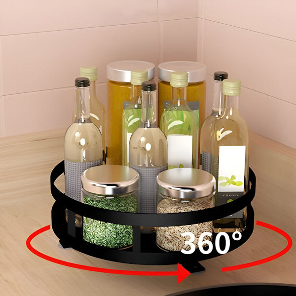 3-Tier Swivel Metal Organizer – Rotating Storage, Zero Clutter