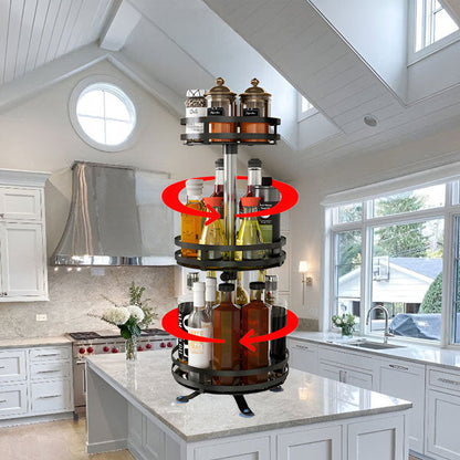 3-Tier Swivel Metal Organizer – Rotating Storage, Zero Clutter