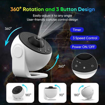 360° Galaxy Projector – Turn Your Room into a Starry Sky