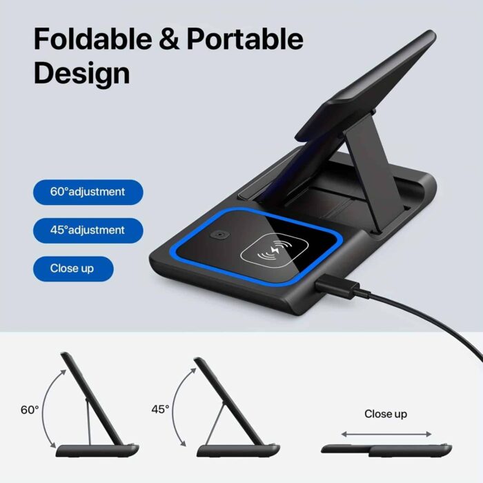 3-in-1 Foldable Wireless Charger – iPhone, Watch & AirPods On the Go
