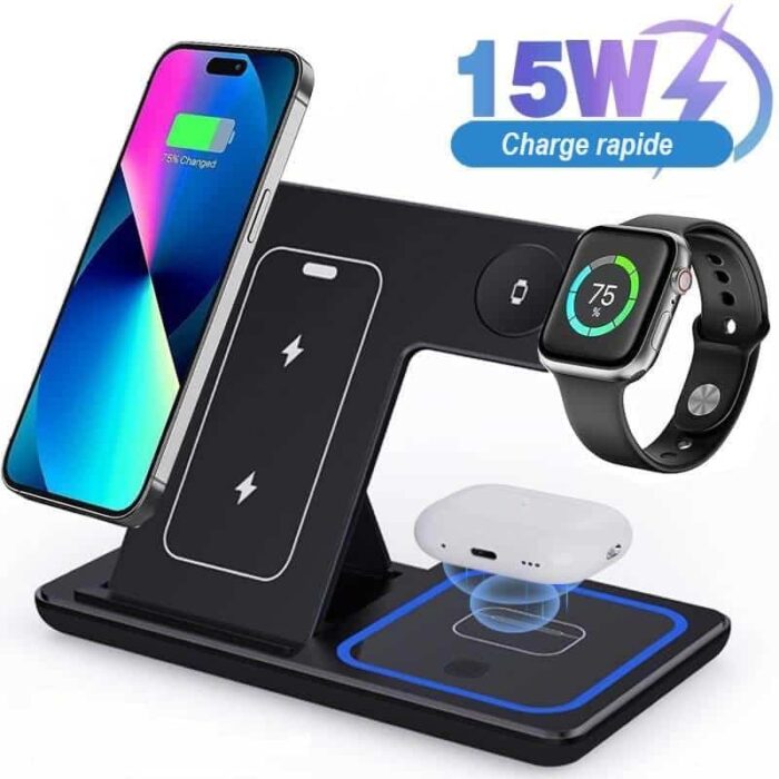 3-in-1 Foldable Wireless Charger – iPhone, Watch & AirPods On the Go