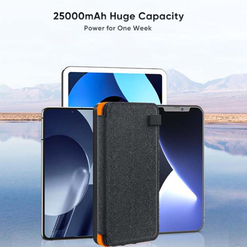 25,000mAh Solar Power Bank – Quick-Charge Power Anywhere, Anytime