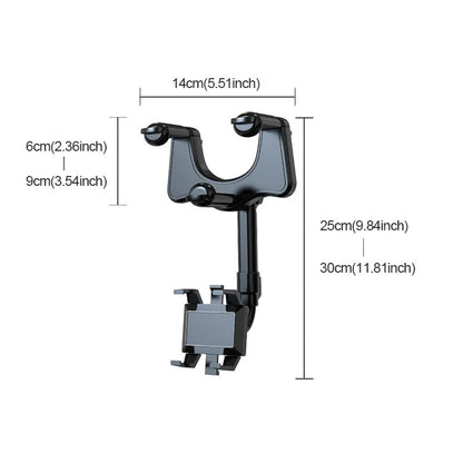 360° Rotating Car Mirror Phone Holder – Mount It Without Losing Your Mirror