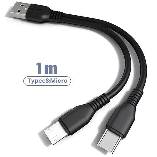 2-in-1 Multi-Port Charging Cable – One Cable, Two Devices