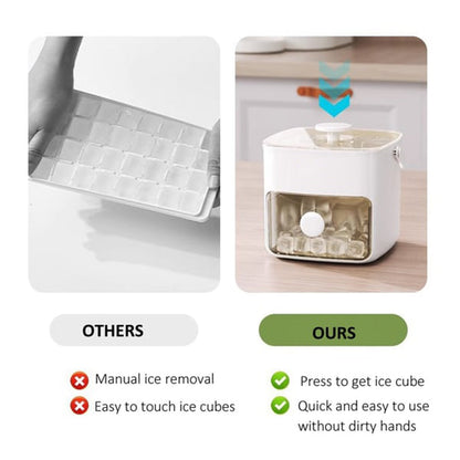 2-Stage Push-In Ice Cube Tray – Double the Ice, Half the Effort