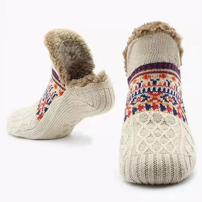 Snow Pattern Winter Floor Socks – Cosy Feet, Festive Vibes