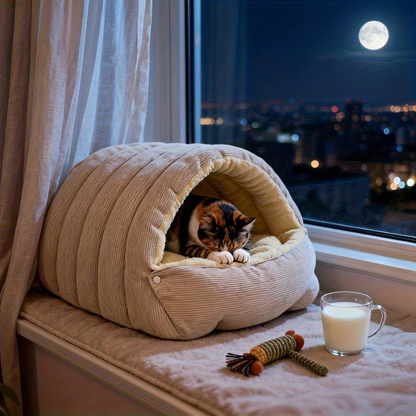 Arctic Fleece Cat Cave Bed – The Enclosed Hideaway Your Cat Will Obsess Over