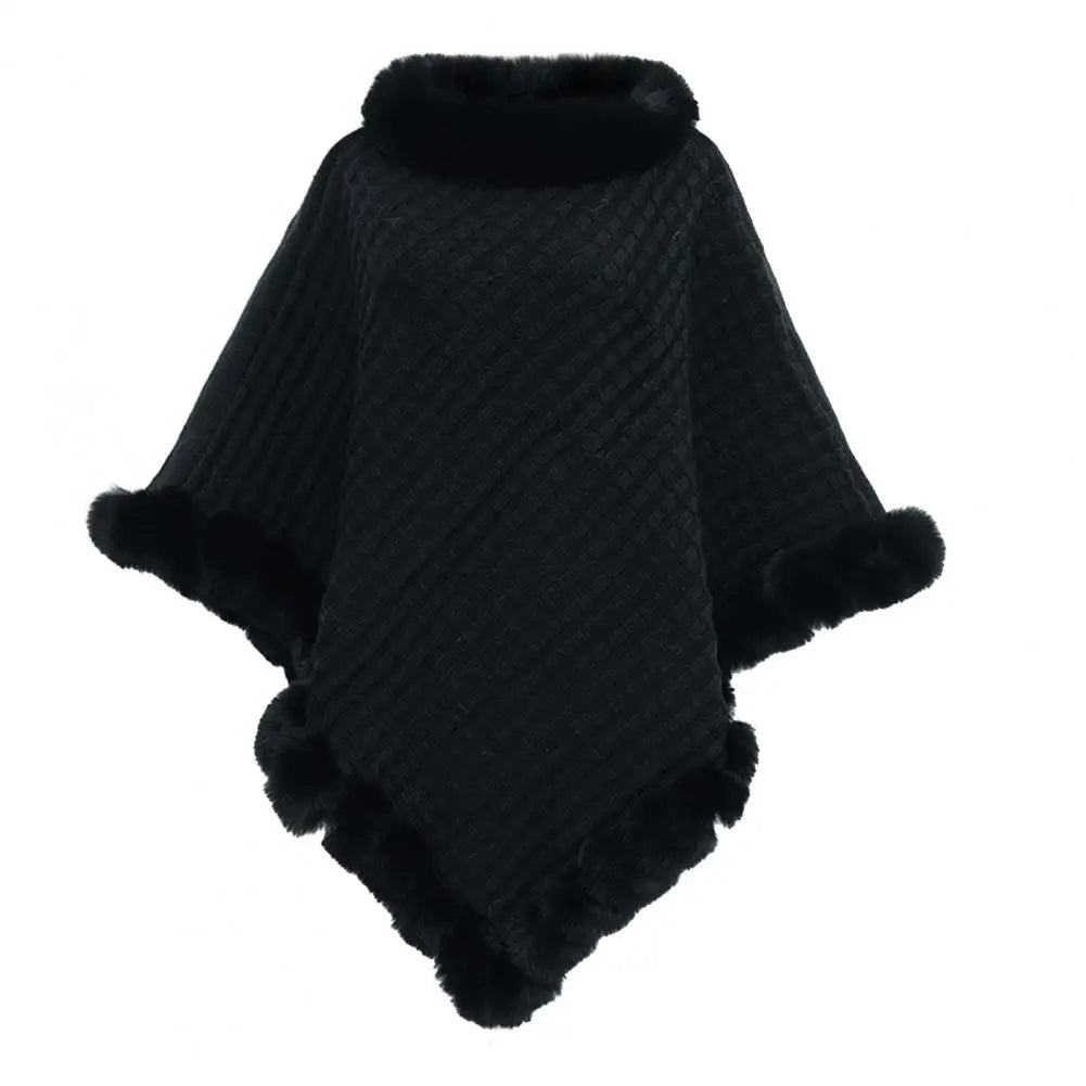 Faux Fur Shawl Cloak – Effortless Luxury for Cold Evenings