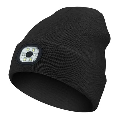 Rechargeable LED Beanie Hat – Hands-Free Light for Winter Nights