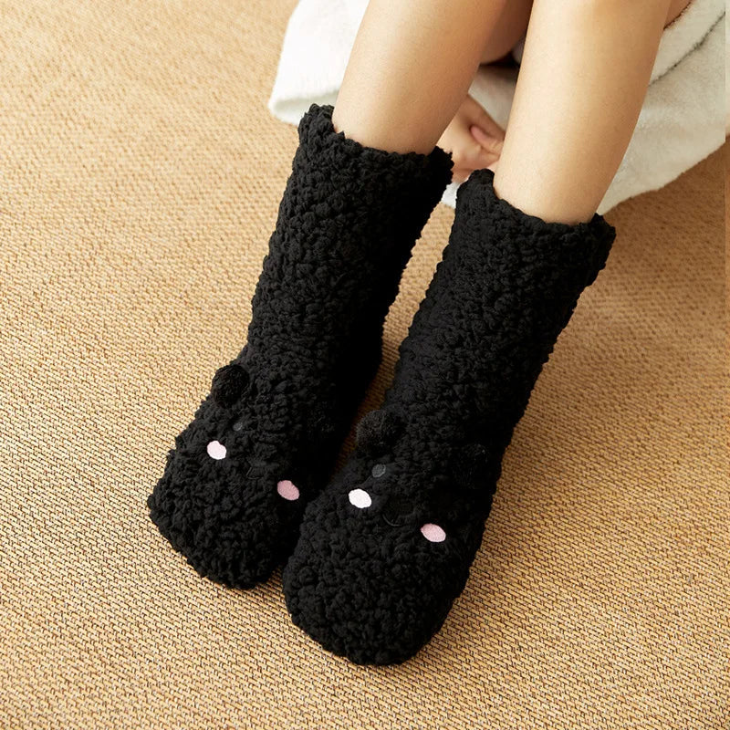 Kawaii Bear Fleece Socks – Cuteness You Can Wear