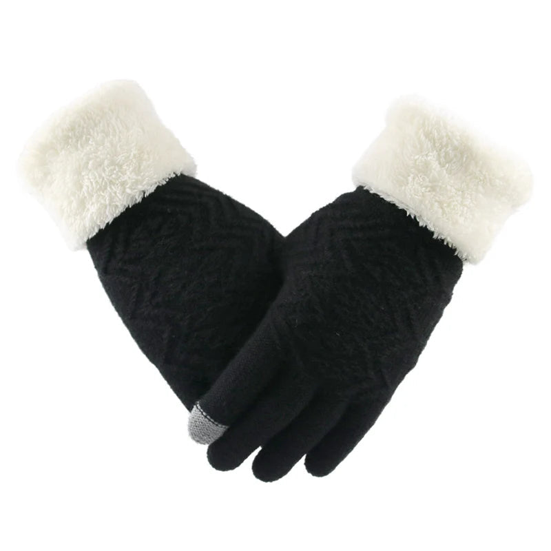Plush Touch Screen Winter Gloves – Warm, Stylish & Phone-Friendly