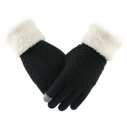 Plush Touch Screen Winter Gloves – Warm, Stylish & Phone-Friendly