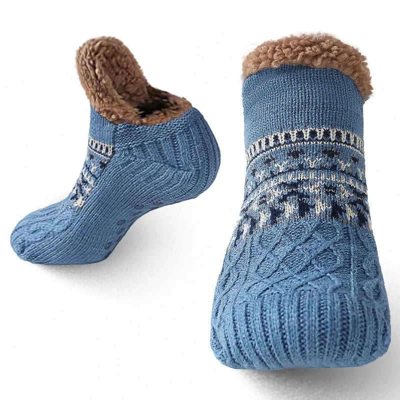 Snow Pattern Winter Floor Socks – Cosy Feet, Festive Vibes