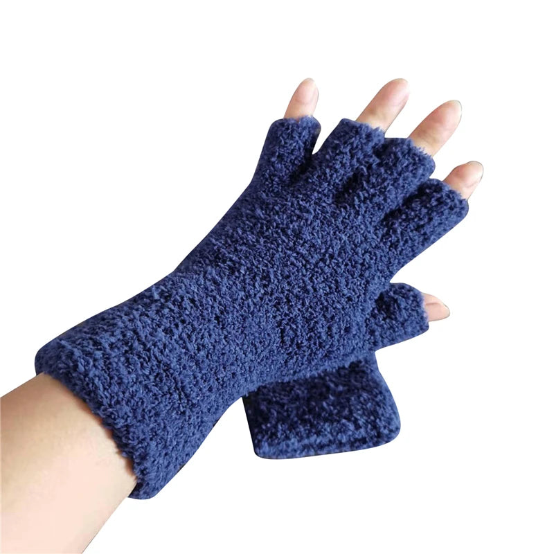 Knit Half-Finger Winter Gloves – Stay Warm, Stay in Control