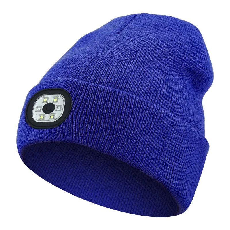 Rechargeable LED Beanie Hat – Hands-Free Light for Winter Nights