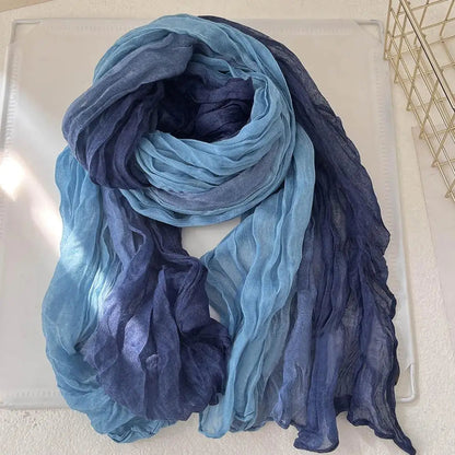 Soft Gradient Cotton Shawl – Effortless Winter Elegance