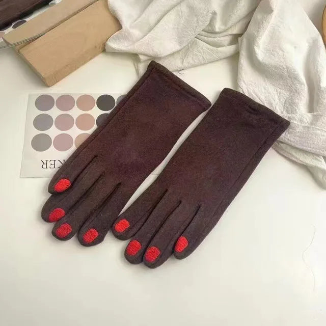 Touch Screen Winter Gloves with Nail Polish Design – Stylish & Functional