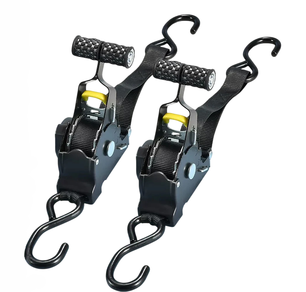 2-Set Retractable Ratchet Straps – Secure Loads in Seconds, No Tangles