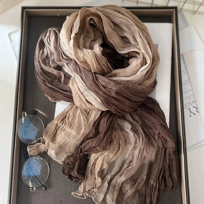 Soft Gradient Cotton Shawl – Effortless Winter Elegance