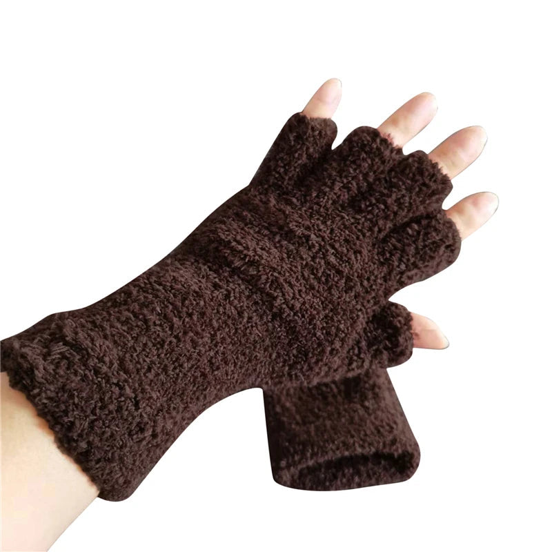 Knit Half-Finger Winter Gloves – Stay Warm, Stay in Control