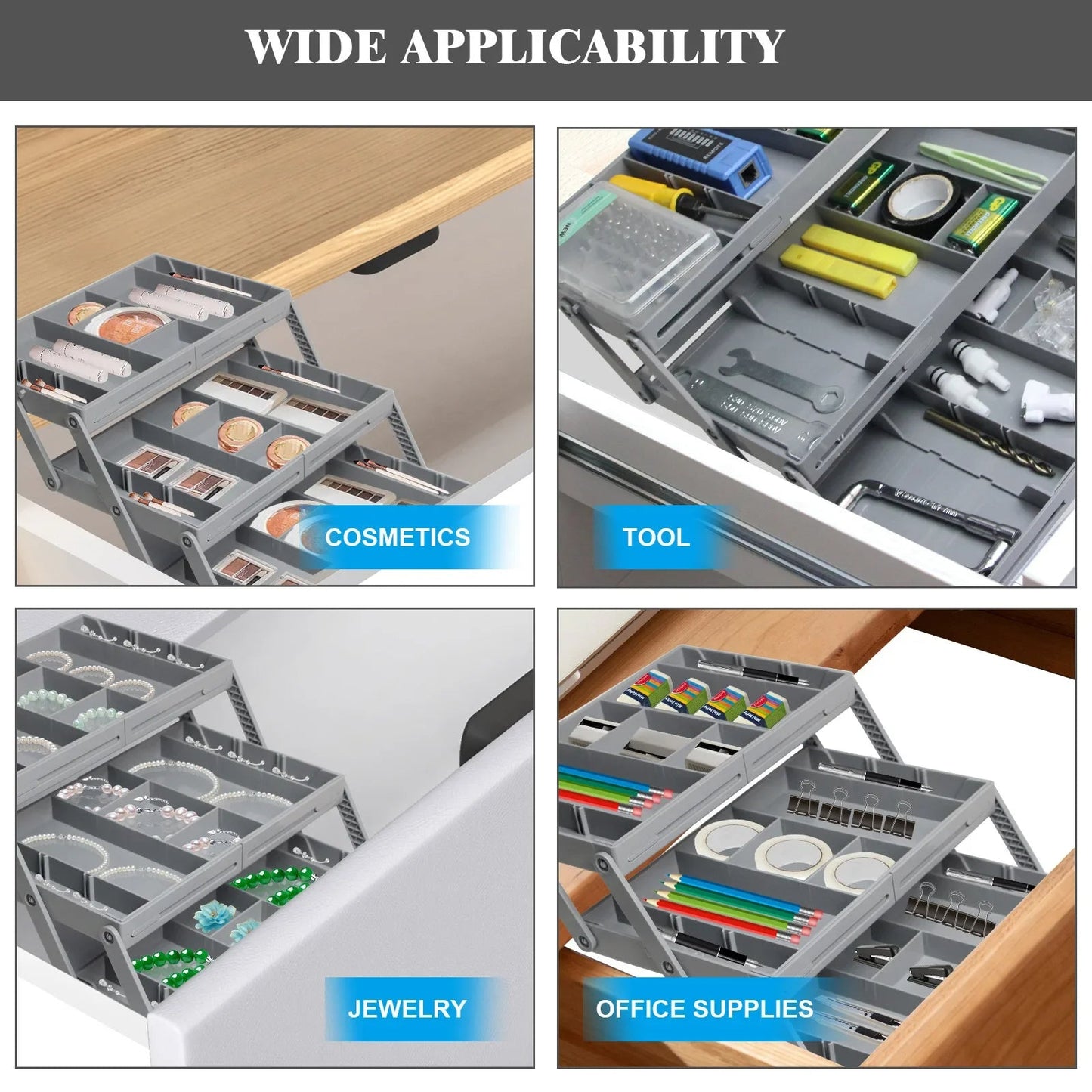 3-Tier Drawer Organizer – Declutter Any Drawer in Minutes