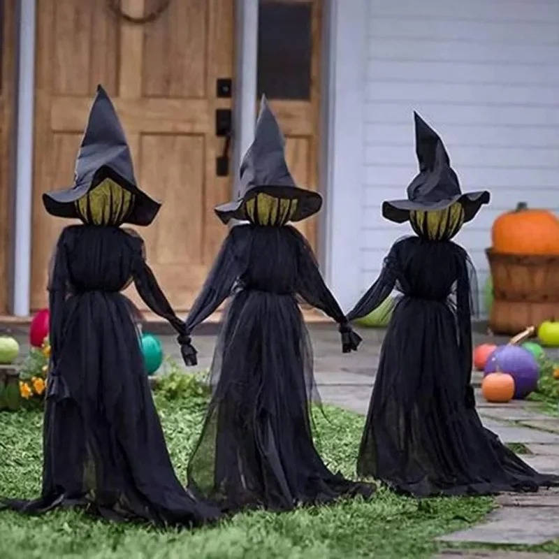 Sound-Activated Hand-Holding Witch Decorations (3-Pack) – Halloween Scares Made Easy