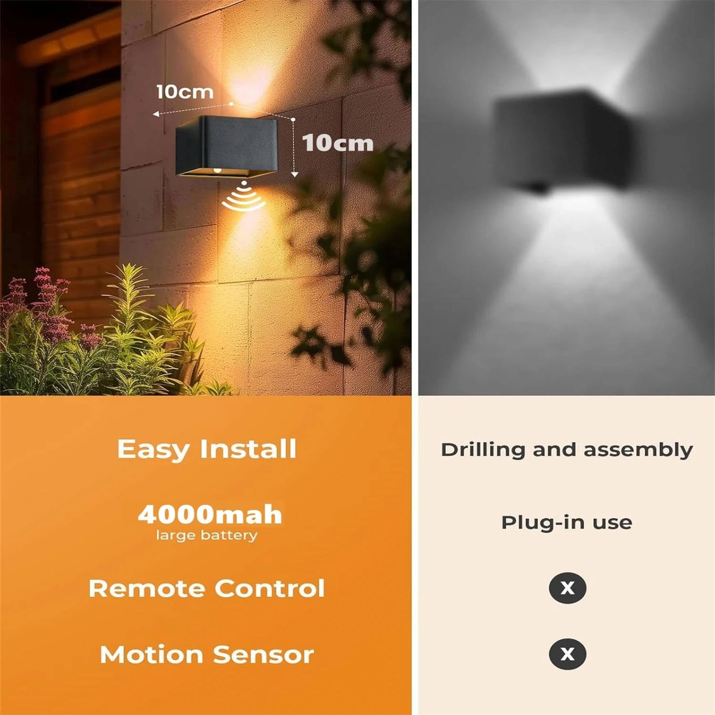 Motion Sensor Wall Light with Remote – Light On Demand, Hands-Free