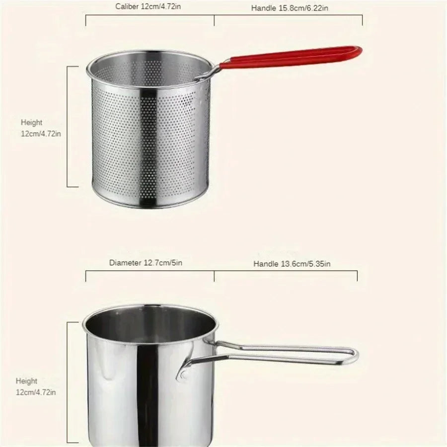 1200ML Deep Fryer Pot with Strainer – Crispy Results, Minimal Mess