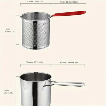 1200ML Deep Fryer Pot with Strainer – Crispy Results, Minimal Mess