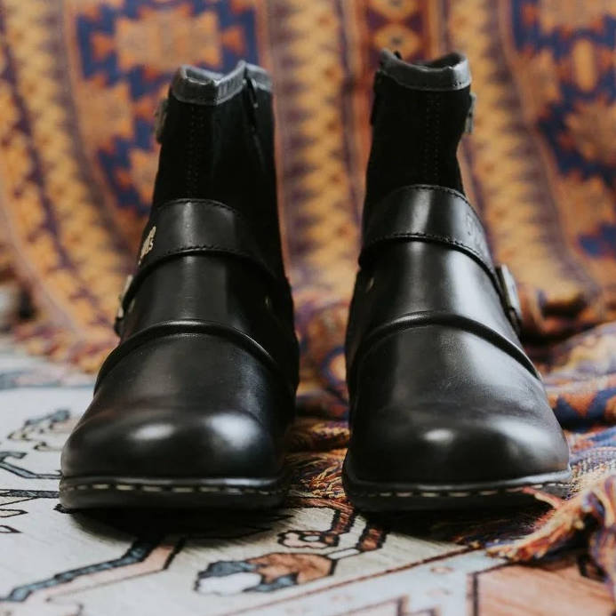 Men's Vintage Buckle Ankle Boots – Rugged Character, All-Day Comfort