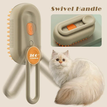 3-in-1 Pet Steam Grooming Brush – Groom, Massage & Control Shedding