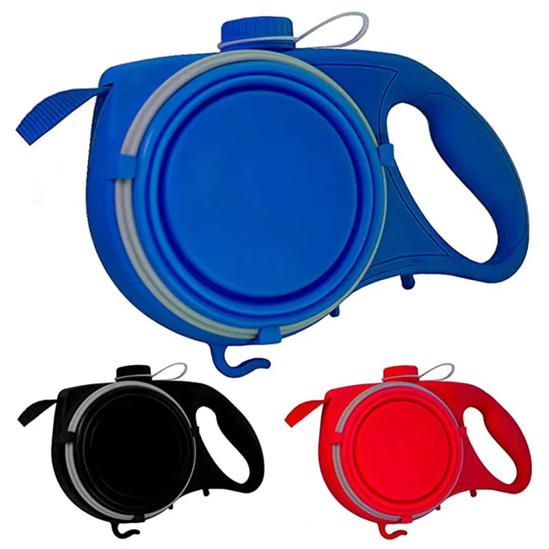 4-in-1 Dog Leash with Built-In Water Bottle & Bowl – Walks Made Easy
