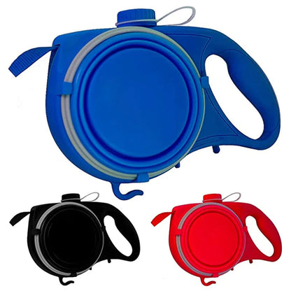 4-in-1 Dog Leash with Built-In Water Bottle & Bowl – Walks Made Easy