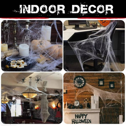 200 Sq Ft Halloween Spider Web Decorations – Spookiest House on the Block
