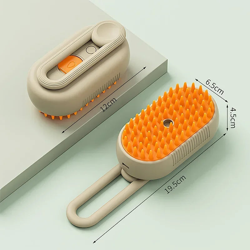 3-in-1 Pet Steam Grooming Brush – Groom, Massage & Control Shedding
