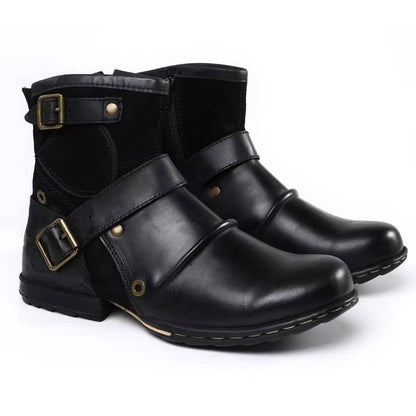 Men's Vintage Buckle Ankle Boots – Rugged Character, All-Day Comfort