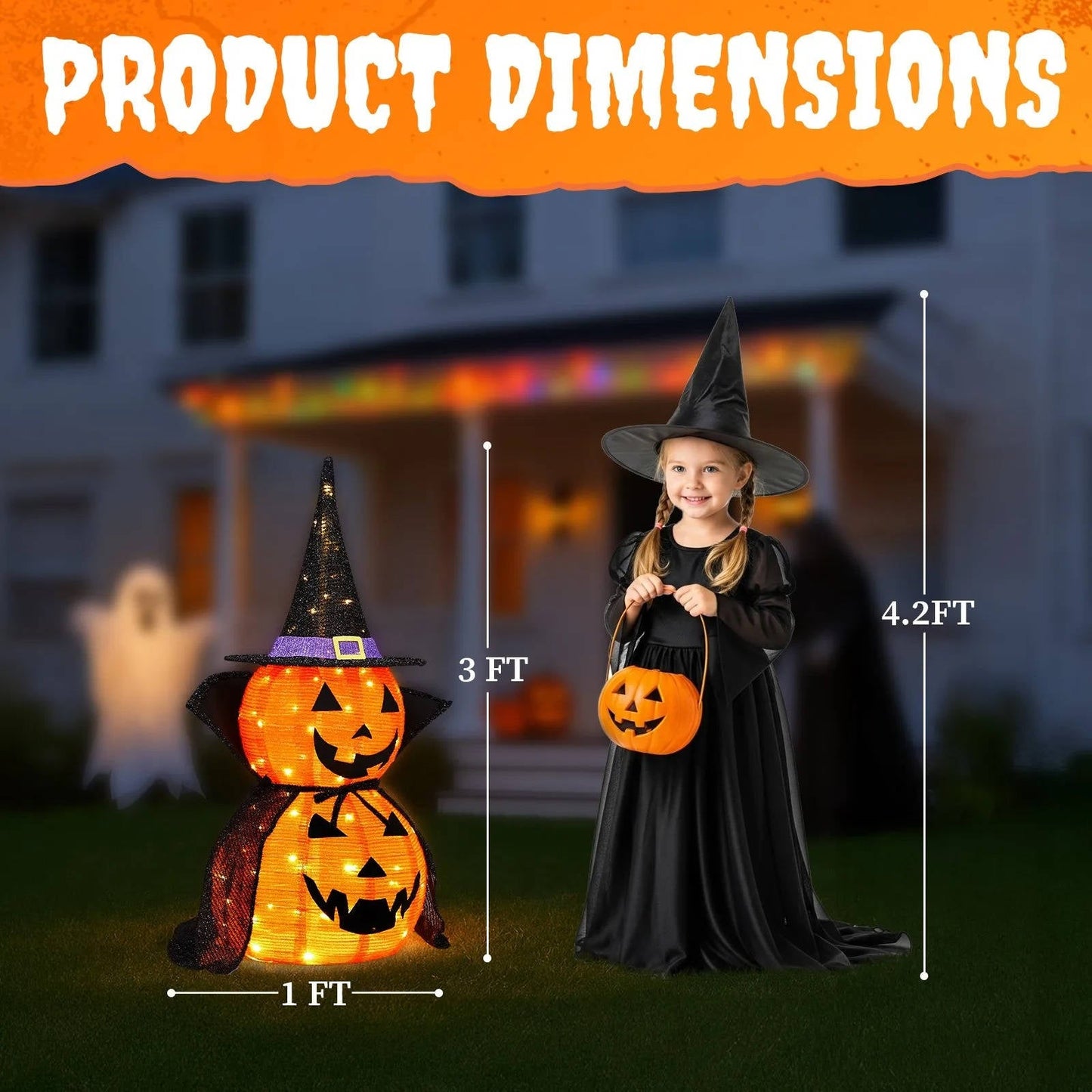 Lighted Pumpkin Decorations (2-Pack) – Instant Halloween Glow