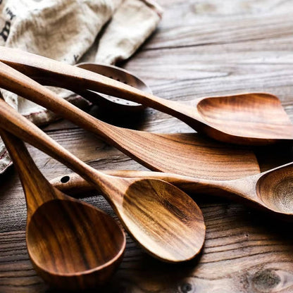 6-Piece Wooden Kitchen Utensils Set – Cook Better, Protect Your Pans