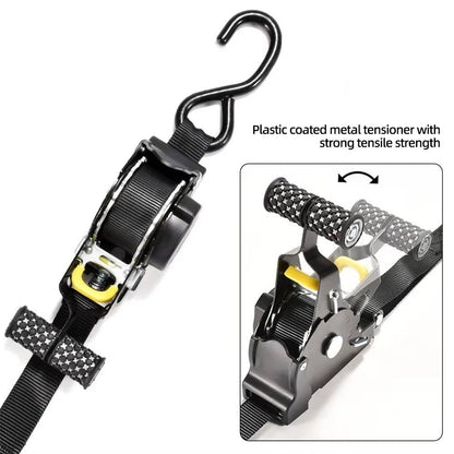 2-Set Retractable Ratchet Straps – Secure Loads in Seconds, No Tangles