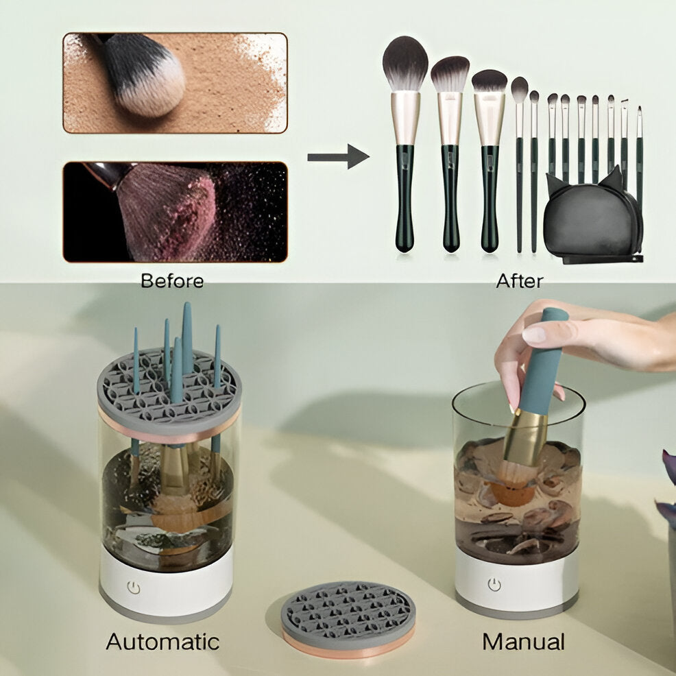 3-in-1 Electric Makeup Brush Cleaner – Hygienic Brushes in Seconds