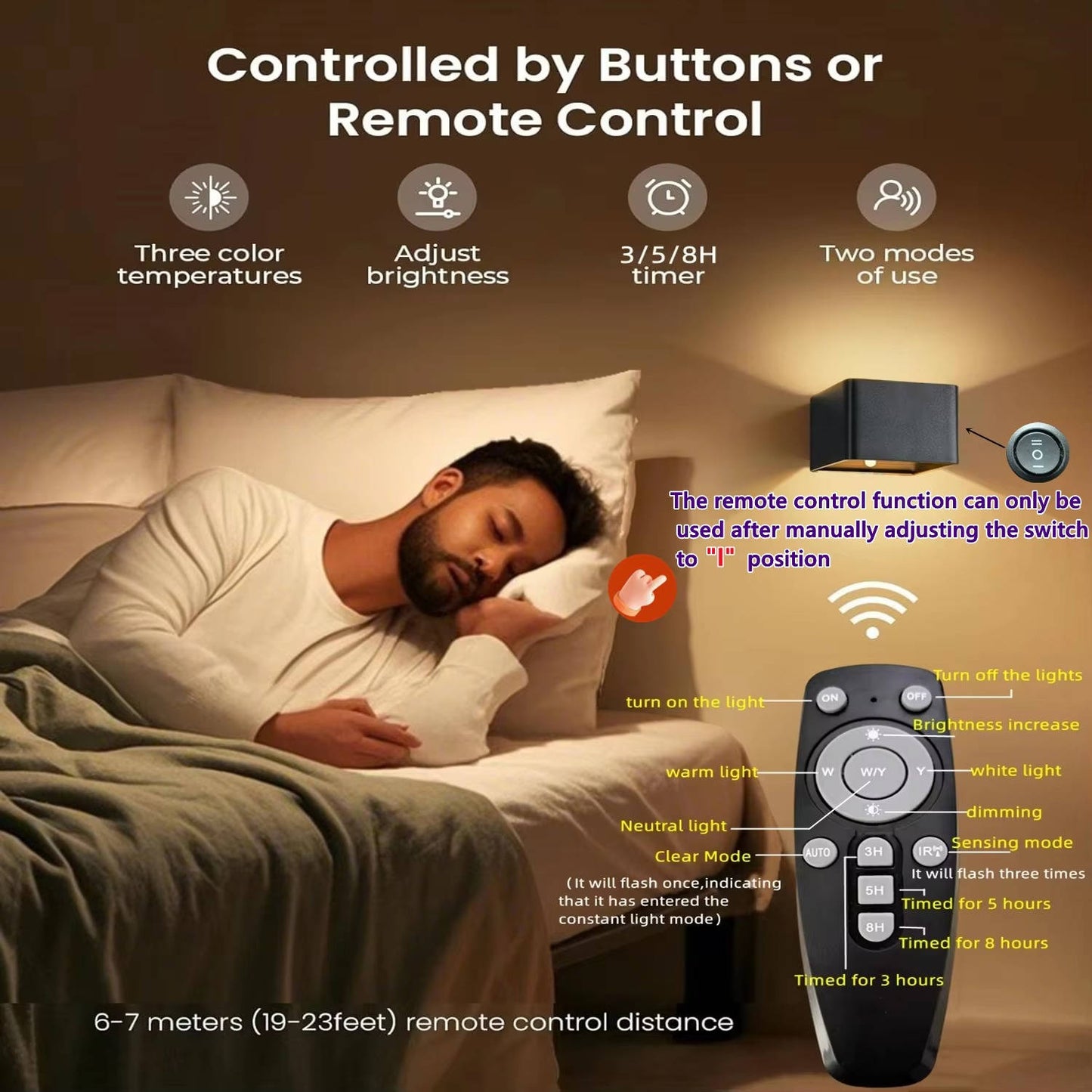 Motion Sensor Wall Light with Remote – Light On Demand, Hands-Free