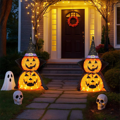 Lighted Pumpkin Decorations (2-Pack) – Instant Halloween Glow