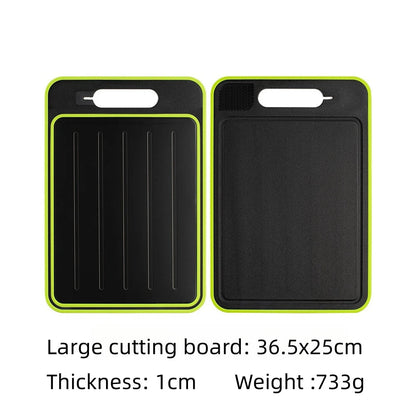 4-in-1 Cutting Board with Thawing Tray & Built-In Knife Sharpener