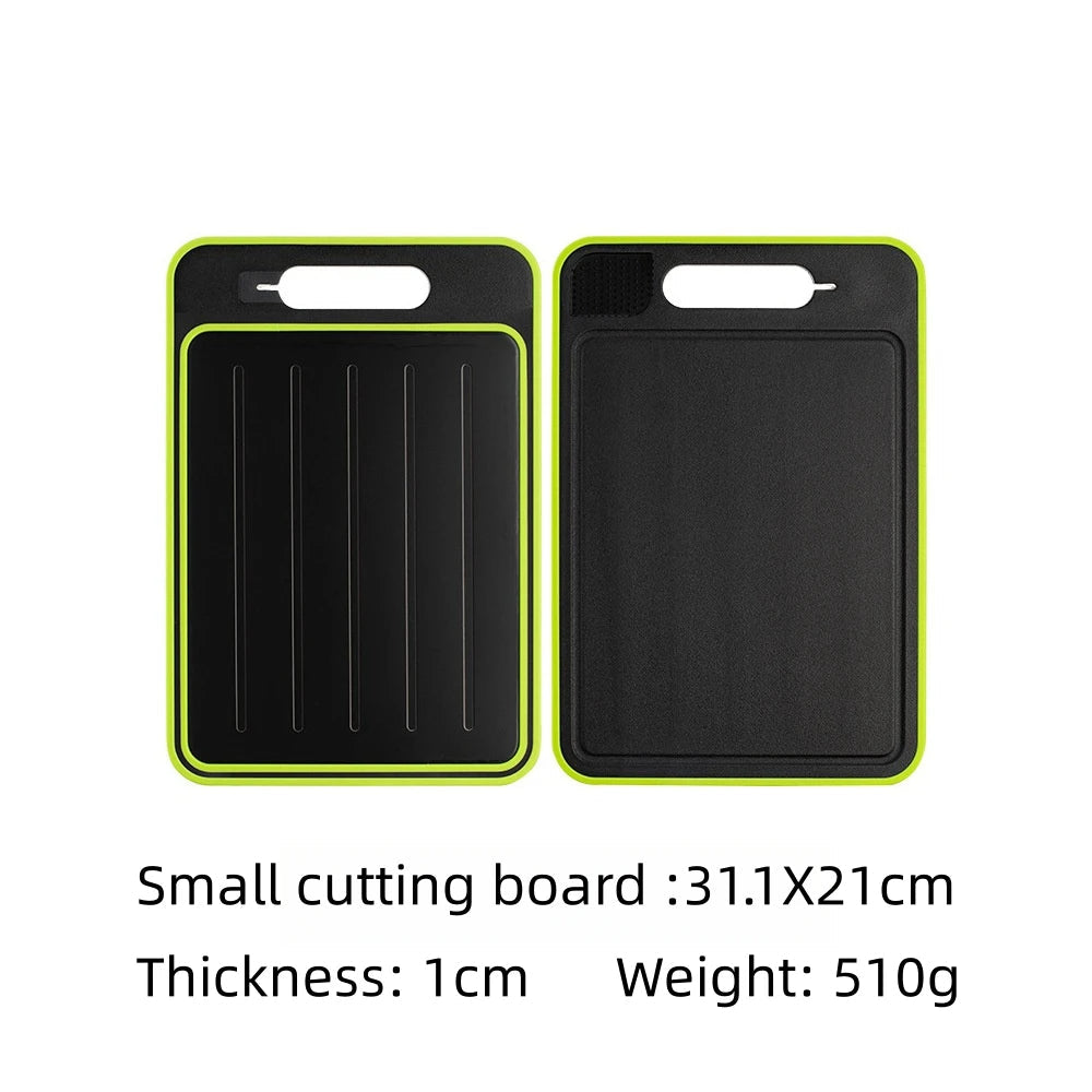4-in-1 Cutting Board with Thawing Tray & Built-In Knife Sharpener