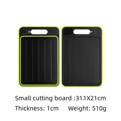 4-in-1 Cutting Board with Thawing Tray & Built-In Knife Sharpener