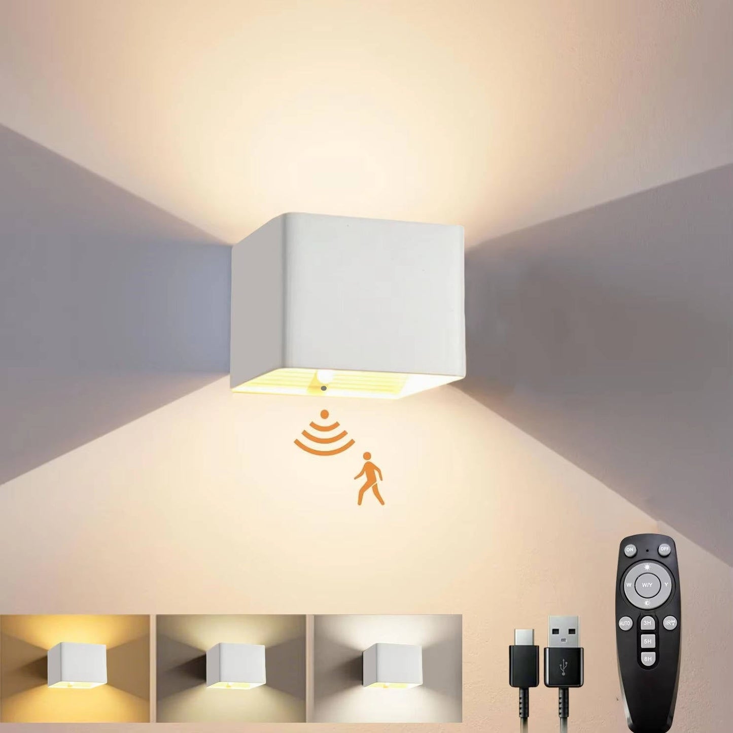 Motion Sensor Wall Light with Remote – Light On Demand, Hands-Free