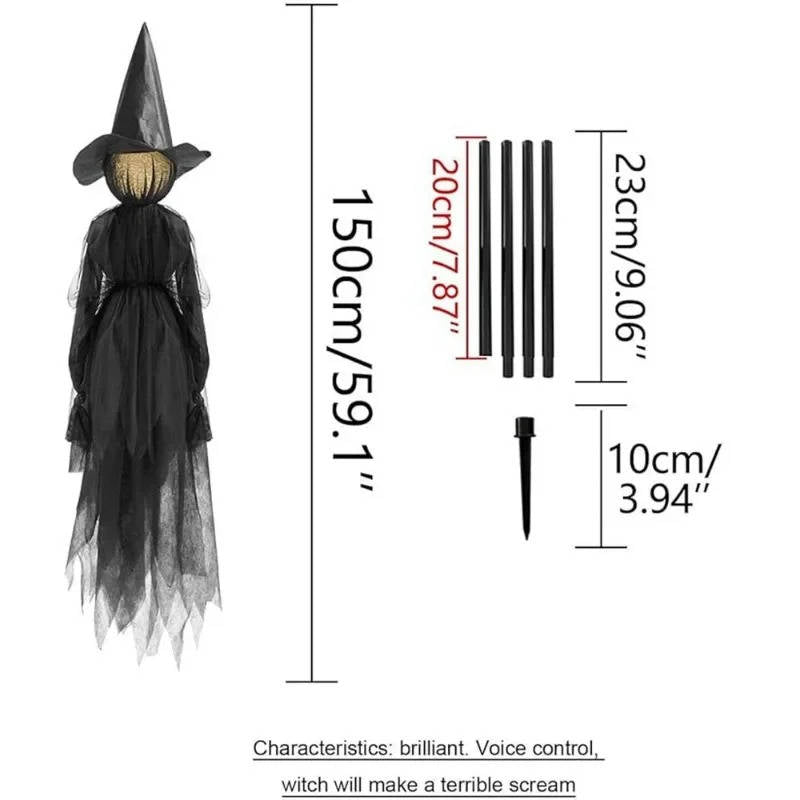 Sound-Activated Hand-Holding Witch Decorations (3-Pack) – Halloween Scares Made Easy