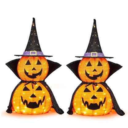 Lighted Pumpkin Decorations (2-Pack) – Instant Halloween Glow